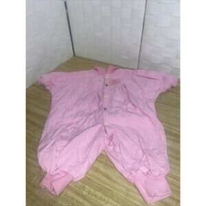 Vintage 80s Baby Girl 1 Piece Outfit Set 6 Months Pink Cotton Coveralls One Pcs
